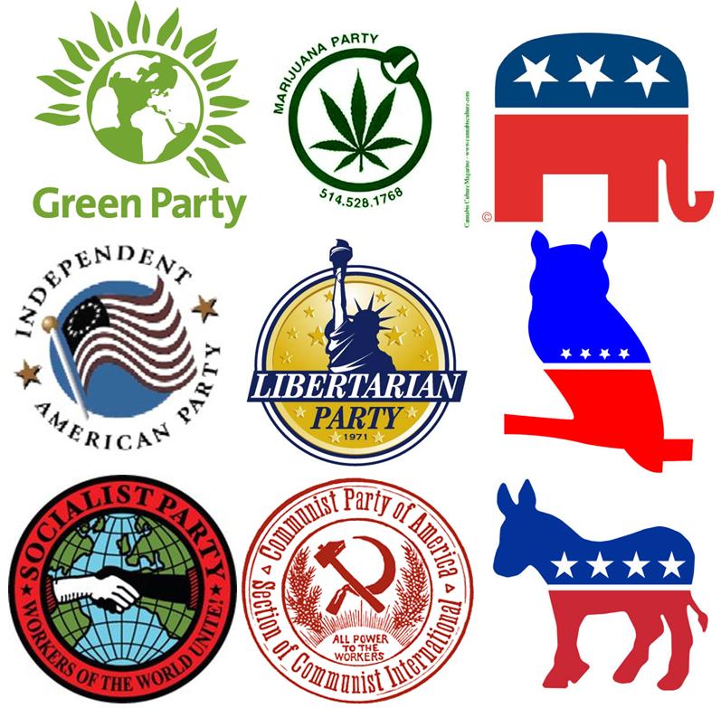 image of many political party logos